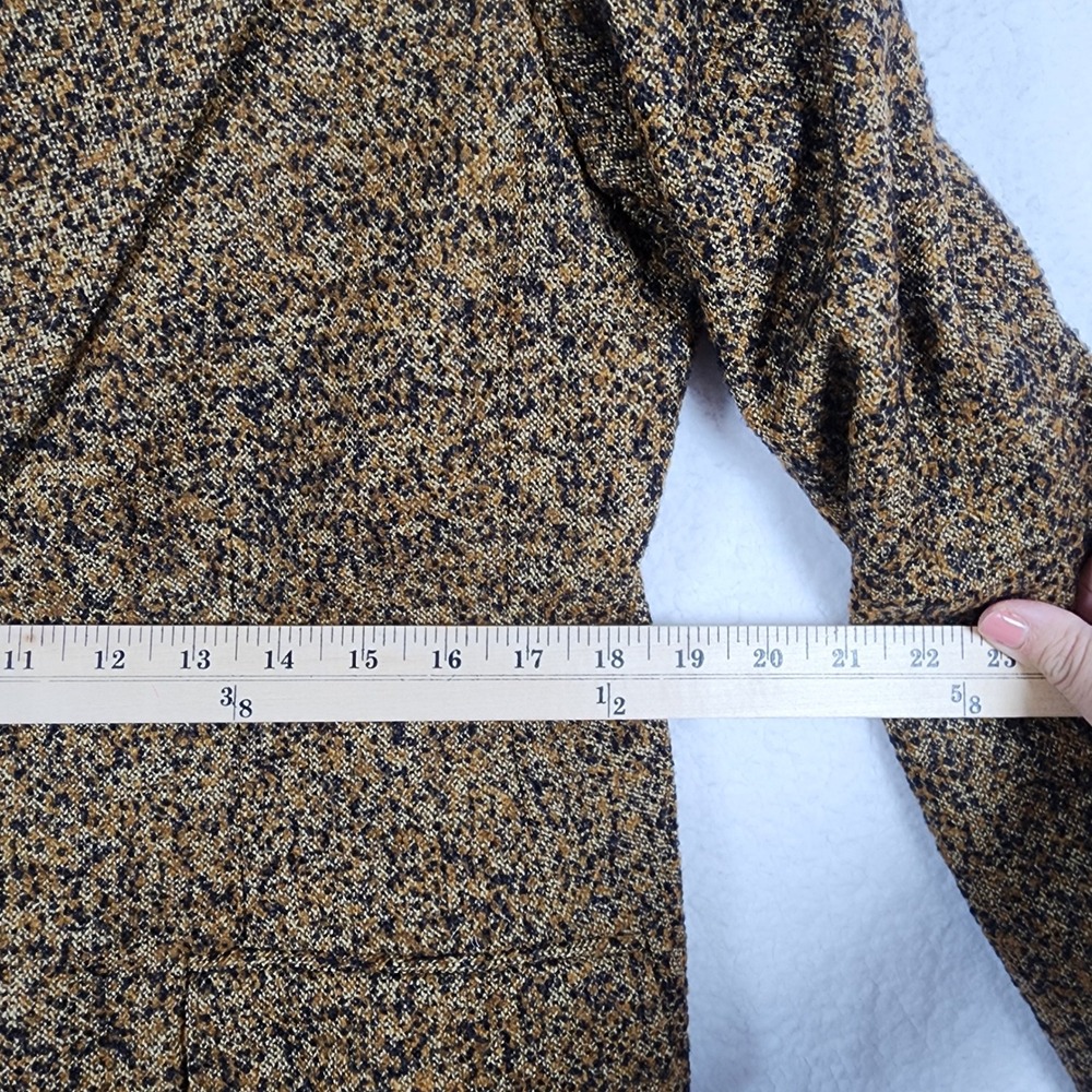Linda Allard Ellen Tracy Women Wool Blend Blazer Sz 14 Textured Brown Old Money - Picture 4 of 10
